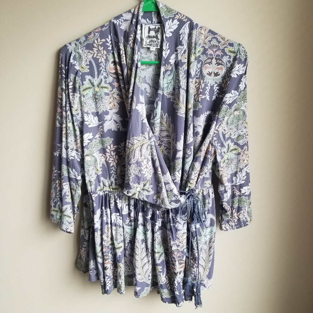 Jaase Athropologie Wrap Peplum Blouse